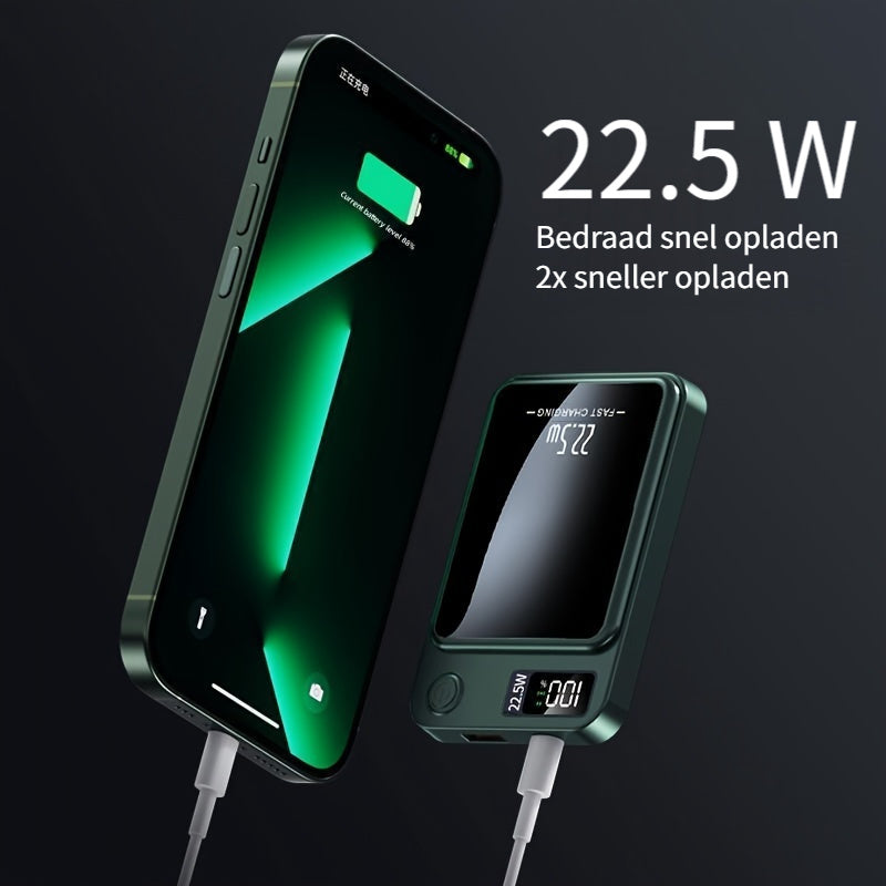 MagPro 10K – Magnetische Draadloze Powerbank (Snelladen & LED-display)