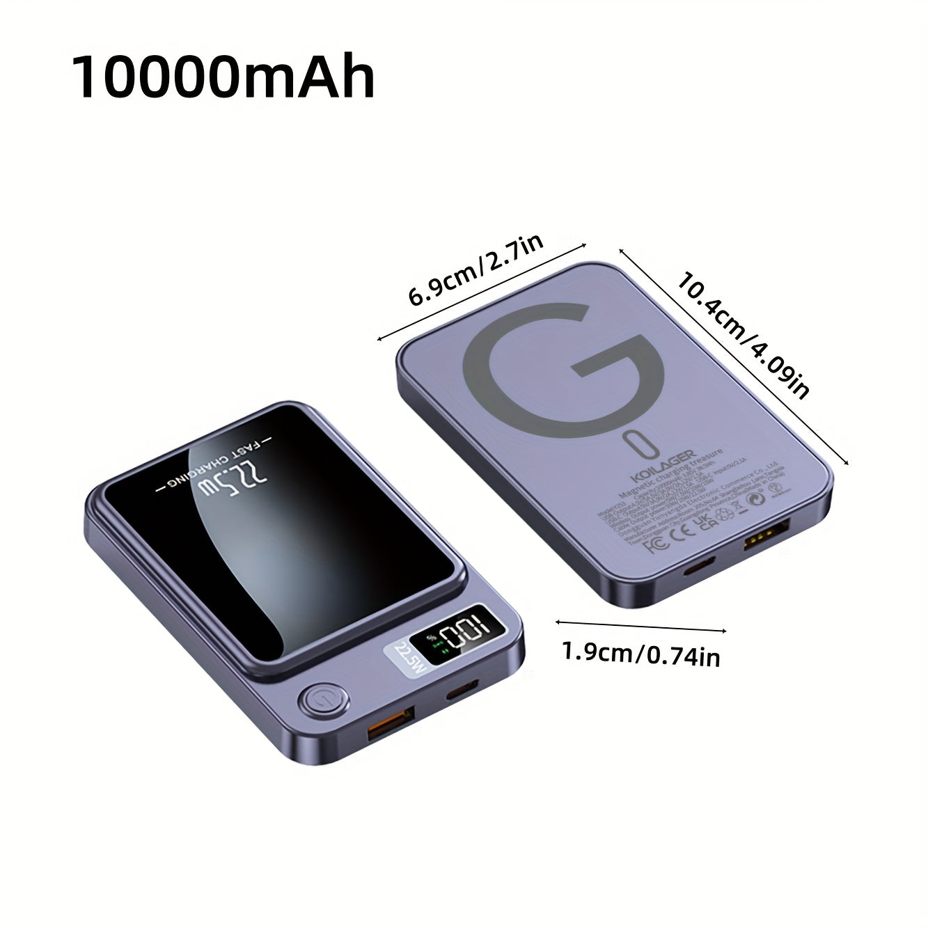 MagPro 10K – Magnetische Draadloze Powerbank (Snelladen & LED-display)