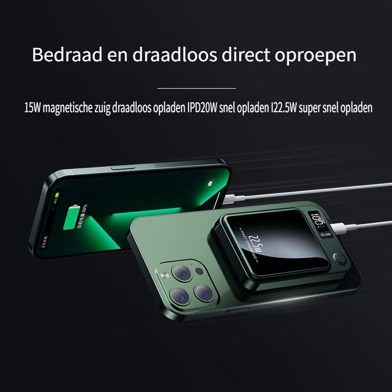 MagPro 10K – Magnetische Draadloze Powerbank (Snelladen & LED-display)