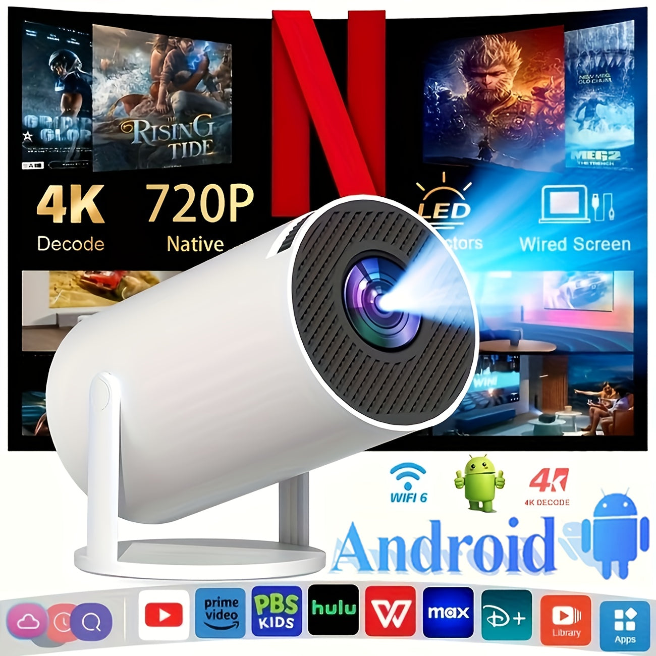 CineMax Mini Ultra HD Projector - Slim. Draagbaar. Haarscherp.