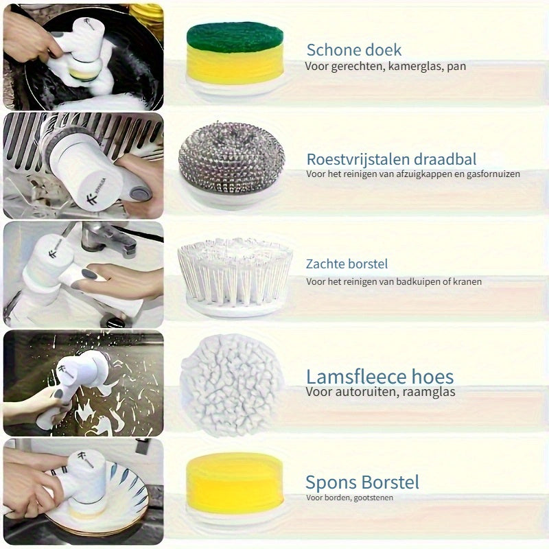 5-in-1 Elektrische Spin Scrubber