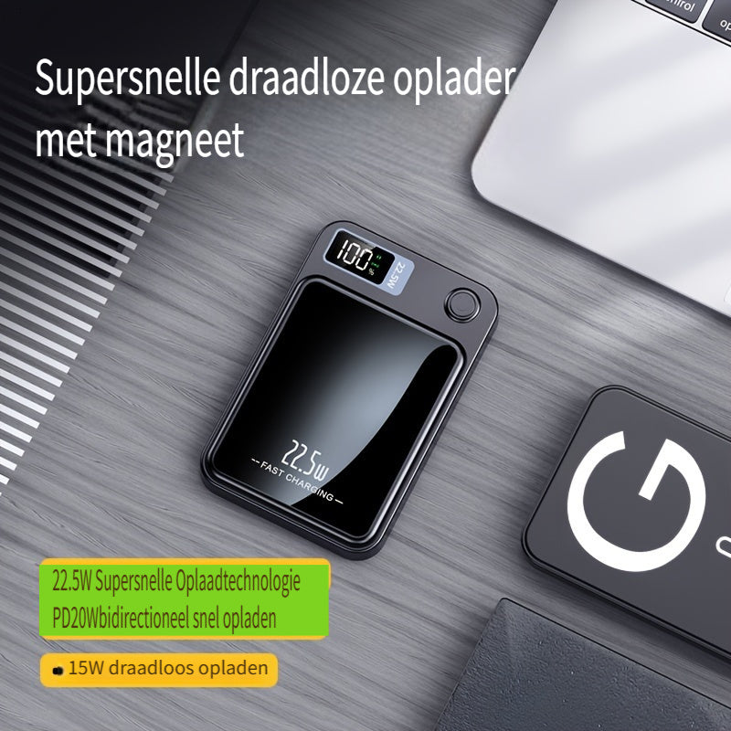 MagPro 10K – Magnetische Draadloze Powerbank (Snelladen & LED-display)