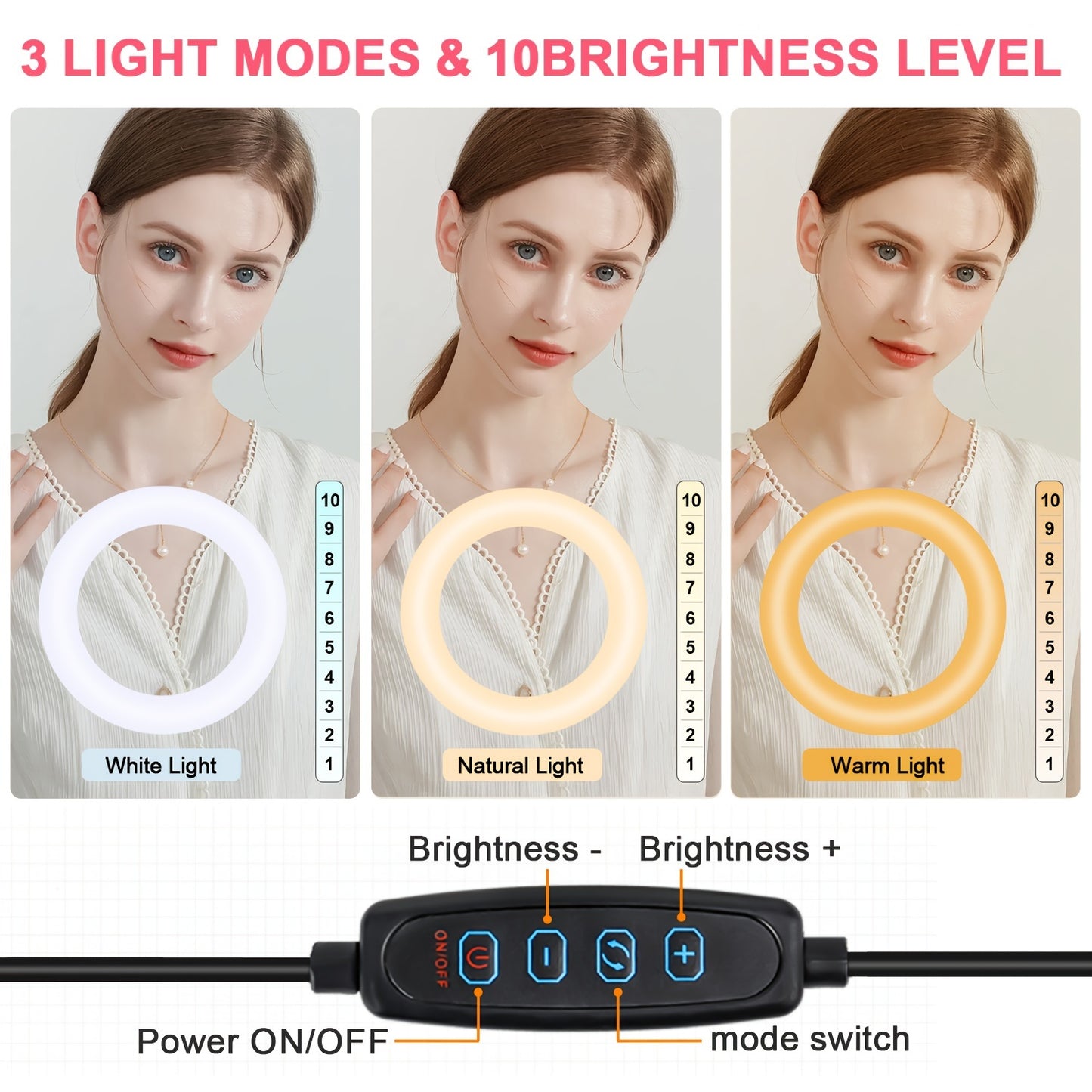 GlowPro 10 – LED Ring Light met Statief & Telefoonhouder