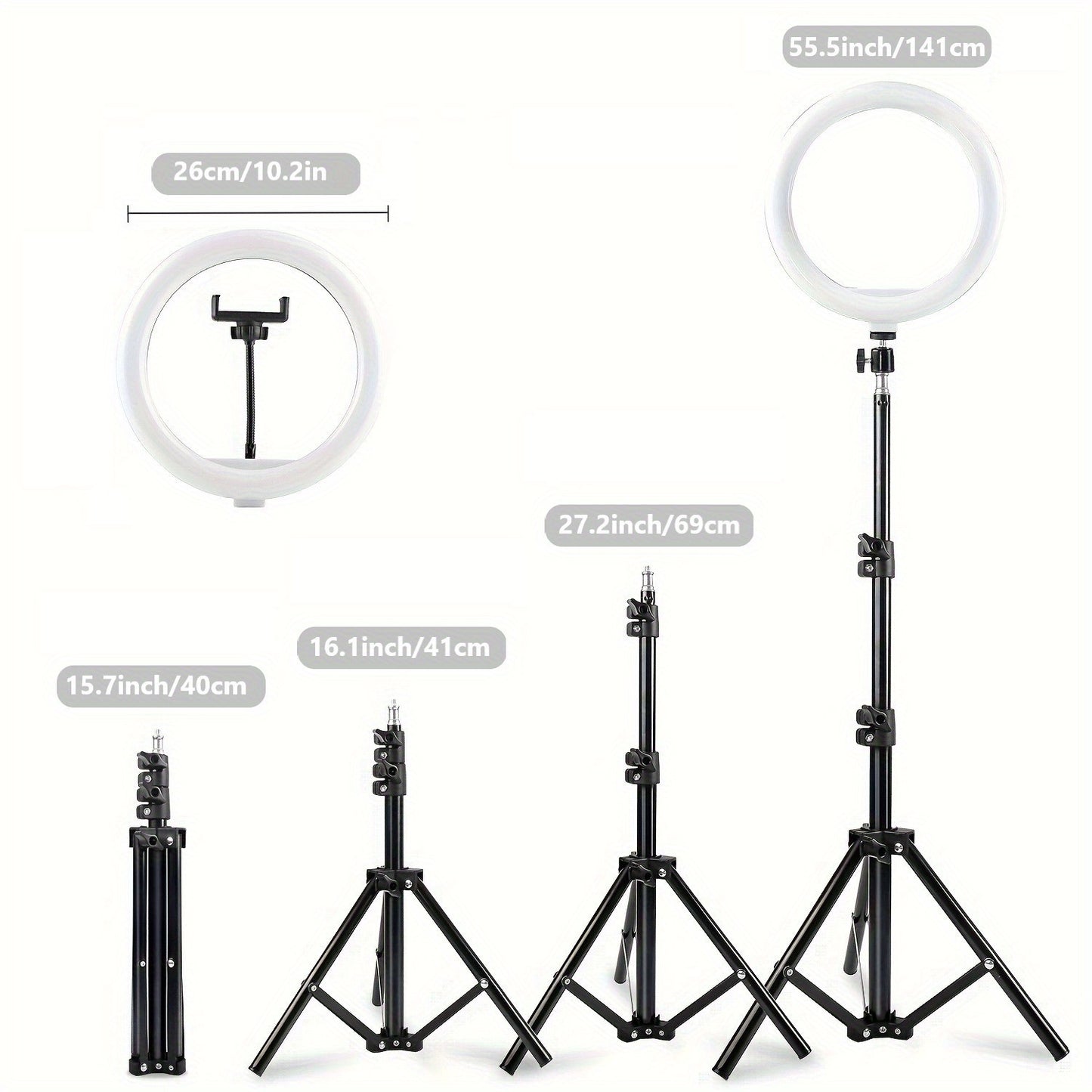 GlowPro 10 – LED Ring Light met Statief & Telefoonhouder