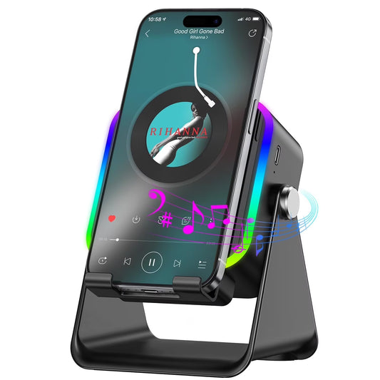 GlowStand™ – 3-in-1 Inductie Speaker, 10W Powerbank & Smartphonehouder