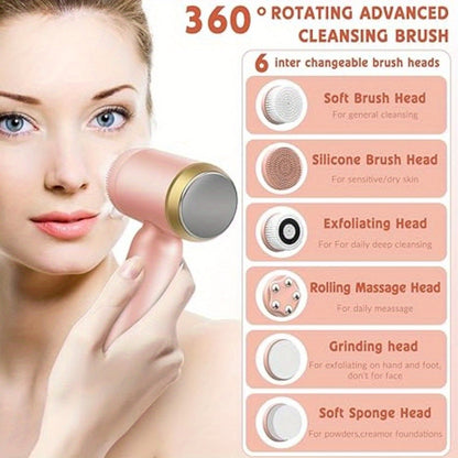 FaceCleaner - 6 -in-1 Gezichtsreiniger met Massage & Exfoliatie – Voor Een Stralende, Schone Huid