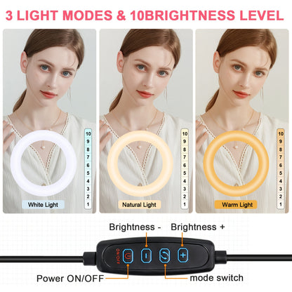 GlowPro 10 – LED Ring Light met Statief & Telefoonhouder